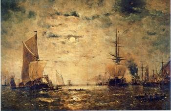 unknow artist Seascape, boats, ships and warships. 76